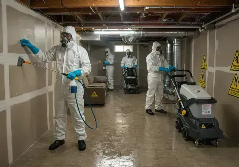 Basement Moisture Removal and Structural Drying process in Republic, MO